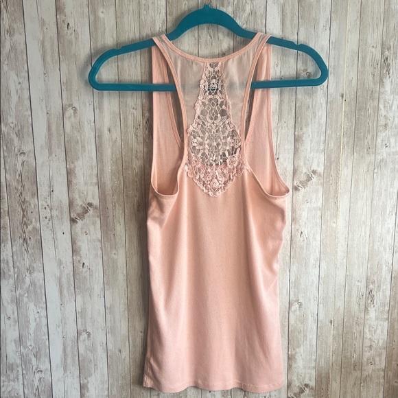 🆕 American Eagle Pink Lace Back Tank Top - Picture 4 of 6